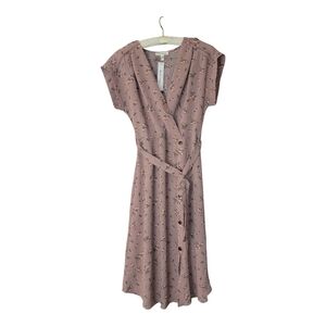 NWT Pink Floral Monteau Midi Dress S Coquette Feminine Prairie